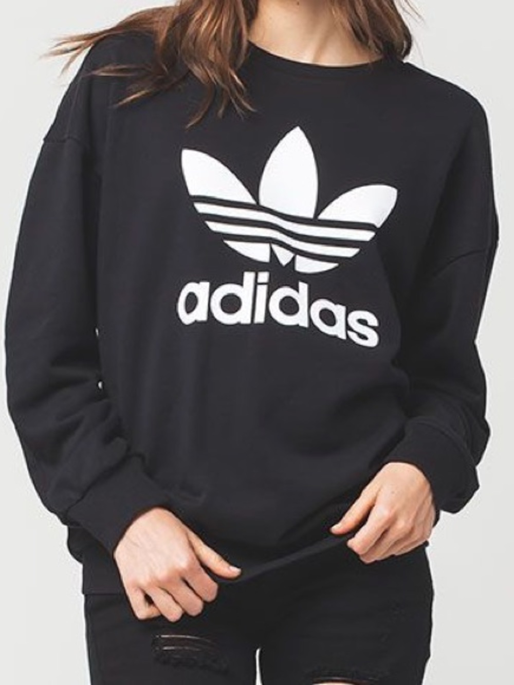 BLACK ADIDAS SWEATSHIRT SIZE S